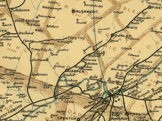 1896 railroad map of Marion County