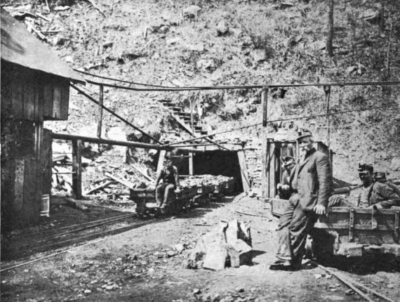 Battle Creek Mine entrance near Orme, 1912