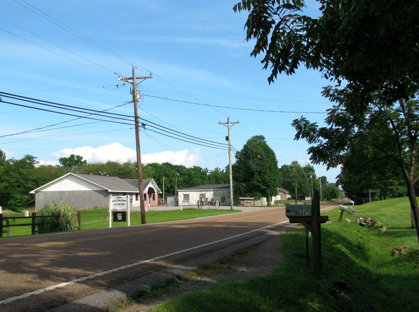 Griffith Creek along Tennessee State Route 108 in Marion County, Tennessee, at the plateau community of the same name