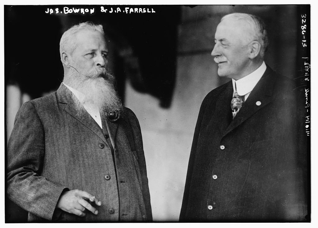 James Bowron (left) with James A. Farrell, 1914