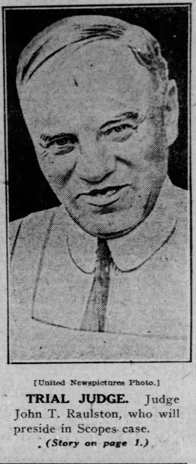 Judge John T. Raulston, 1925