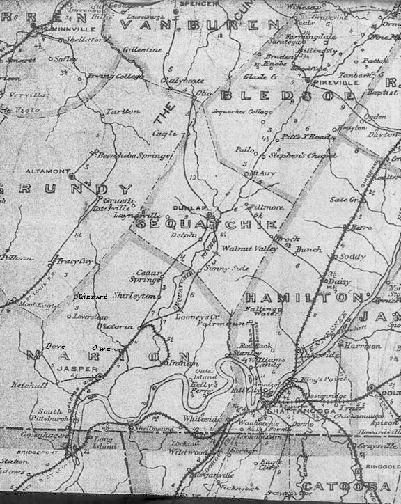 Map of Marion County and surrounding counties