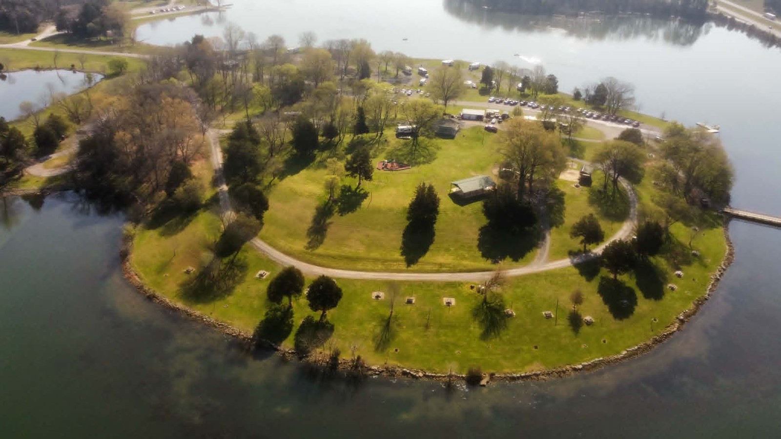 Aerial view of Marion County Park on Nickajack Lake