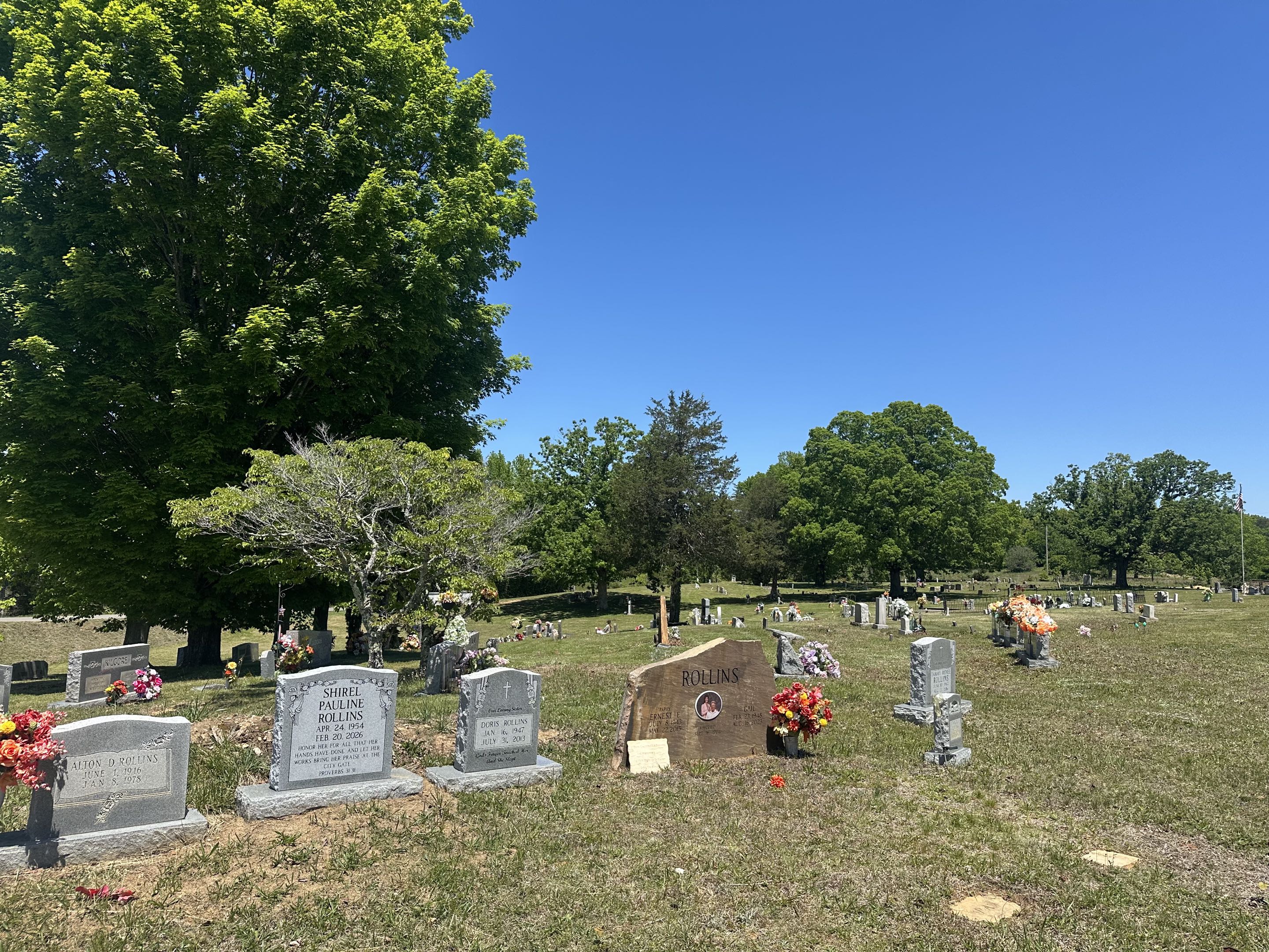 Headstones at Mount Olive Cemetery