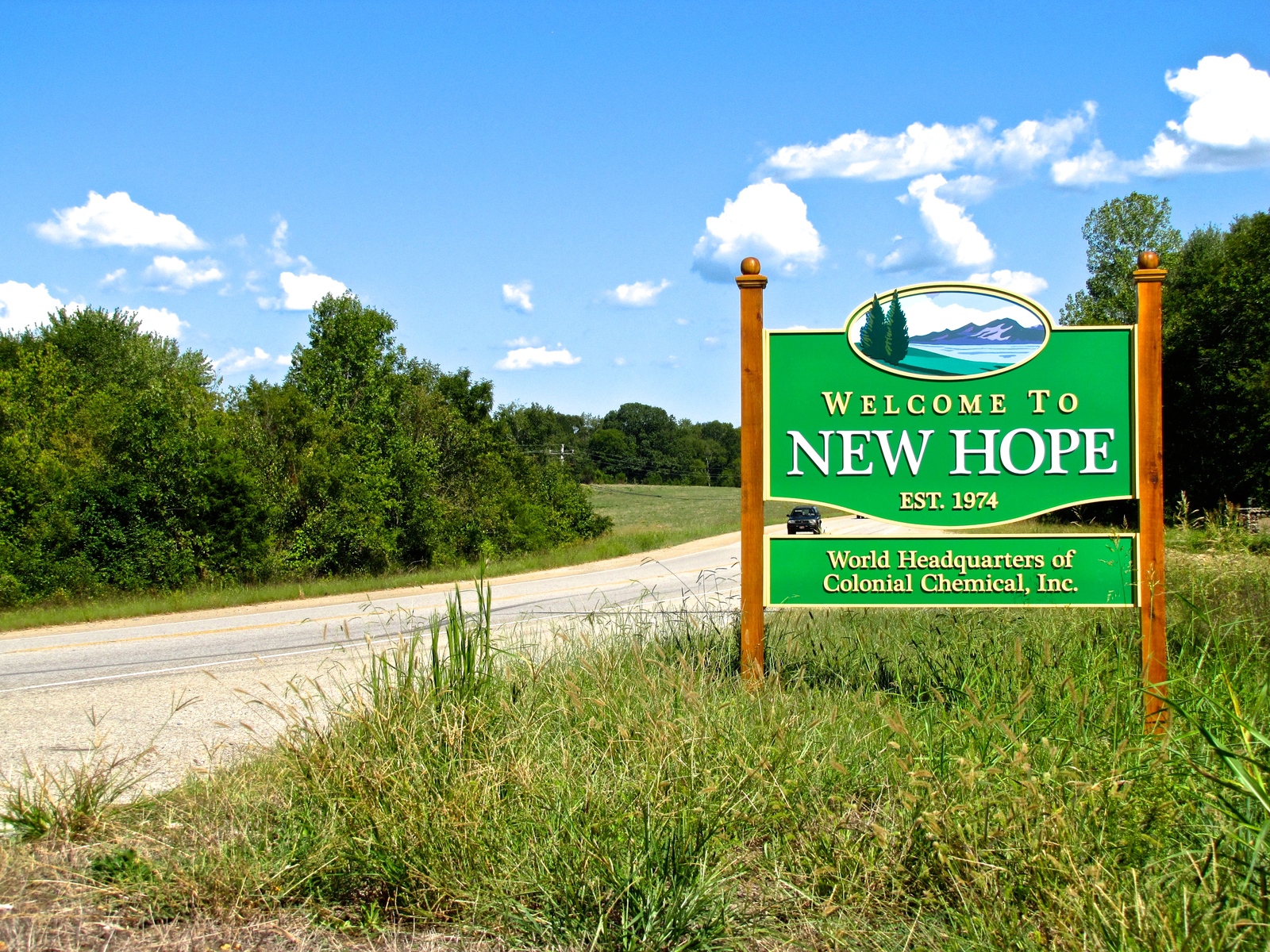 New Hope welcome sign on TN-156