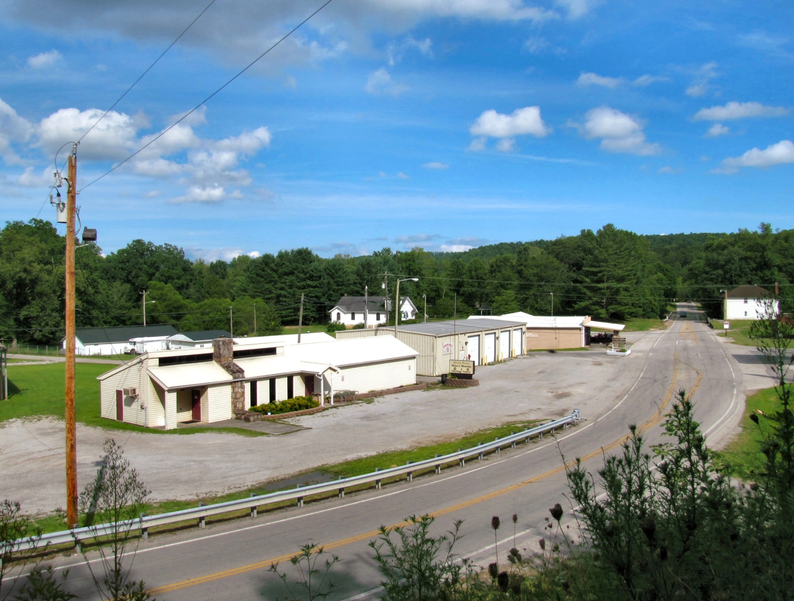 View from Tennessee State Route 108 near Palmer, the plateau-bench corridor that carries TN-108 through the Griffith Creek community