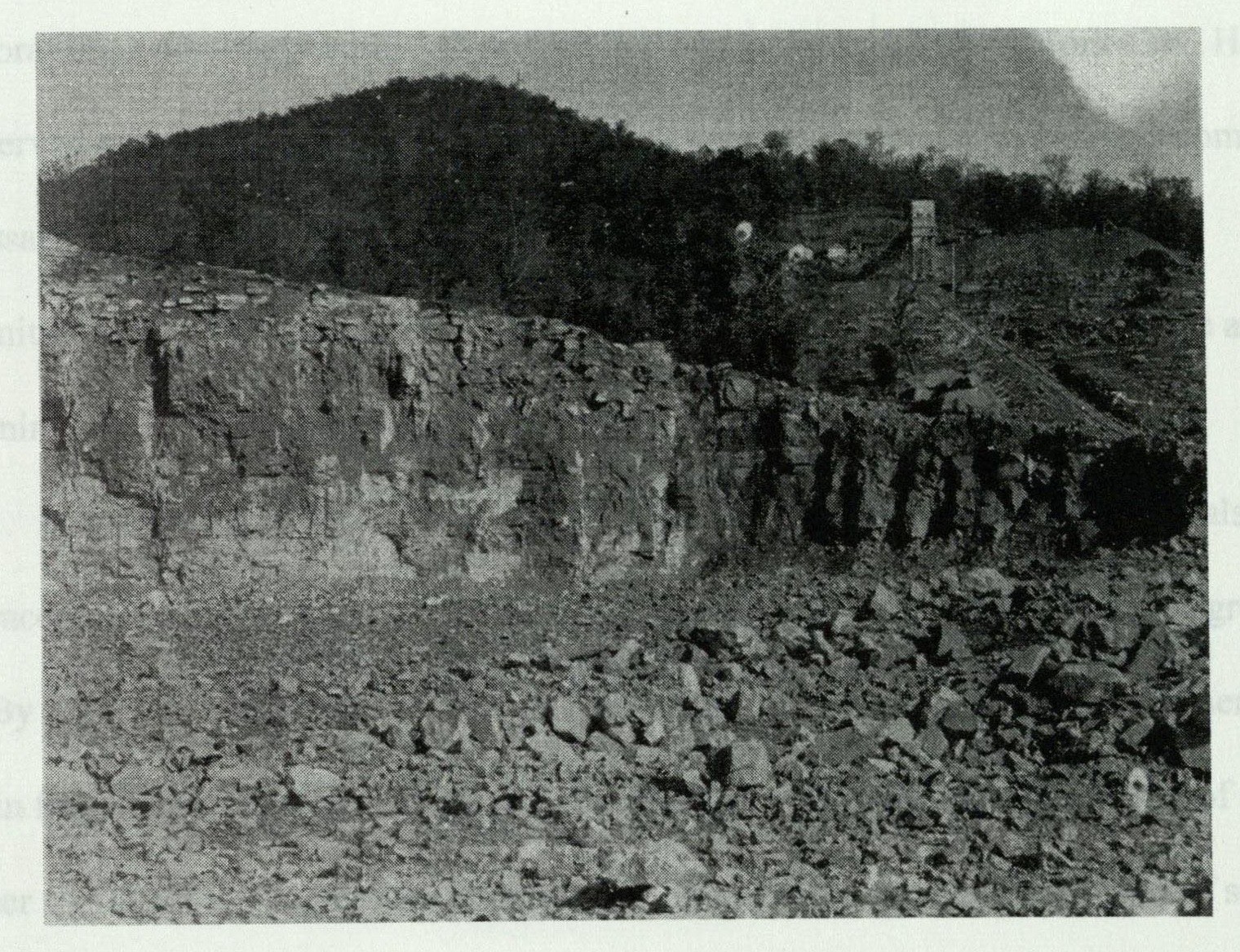 Quarried mountainside at Richard City, early 1900s