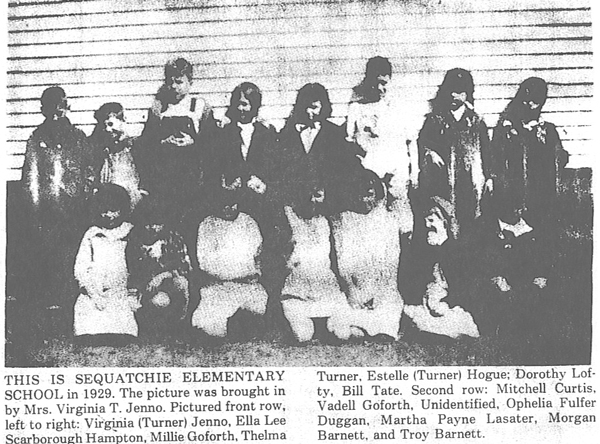 Sequatchie Elementary School class photograph, 1929