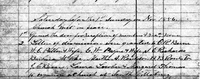 South Pittsburg Primitive Baptist Church minutes, 1886