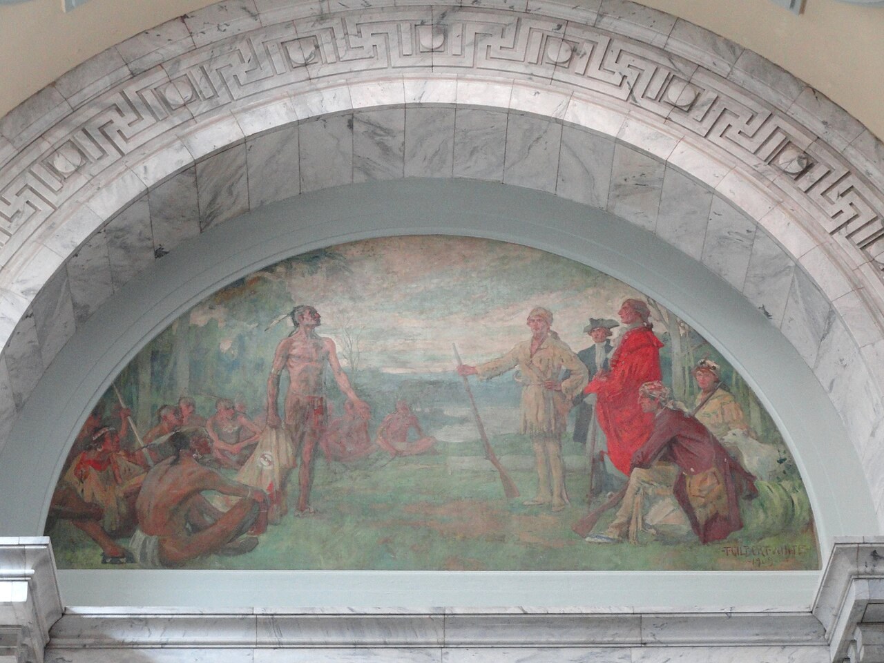 The Treaty of Sycamore Shoals lunette by T. Gilbert White