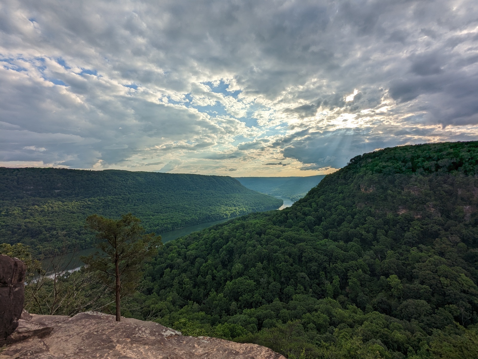 The Tennessee River Gorge, the stretch where Suck Creek enters the river from the north bank